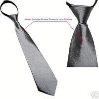 Mens zipper tie hidden spy camera
