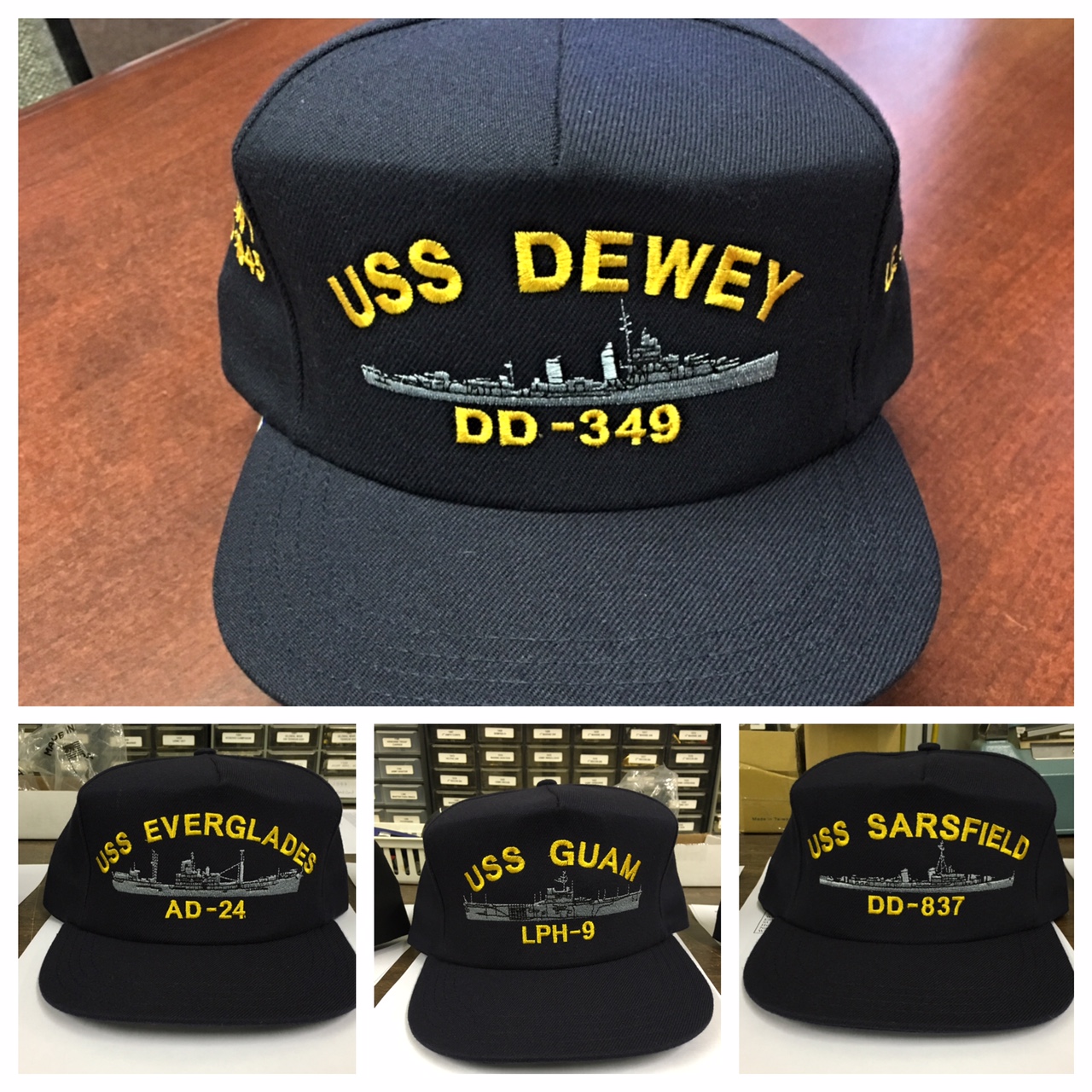 custom us navy ships cap hat uss with ribbons