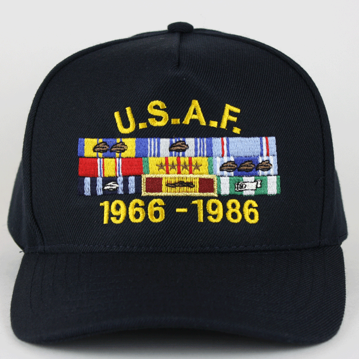 custom embroidered army air force navy usmc hat with military ribbons
