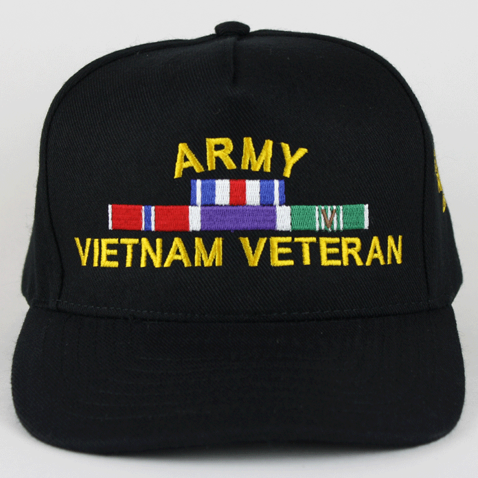 custom embroidered army air force navy usmc hat with military ribbons