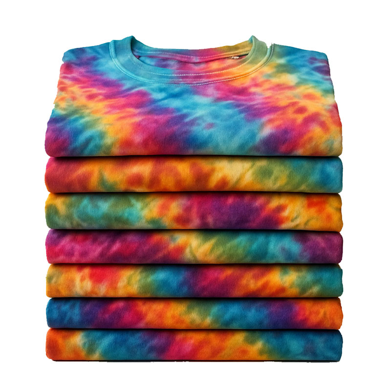 Crumple tie dye patterns on handmade crumple tie dye shirts