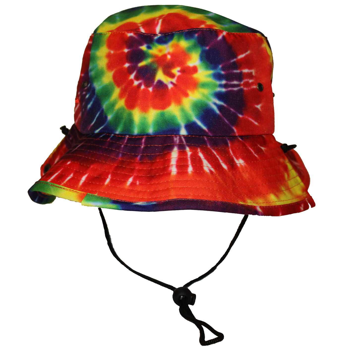 Rainbow Bucket Hat — Tie Dye With Chin Strap