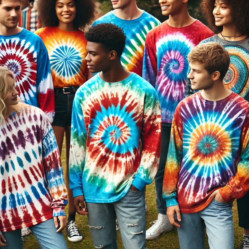 tie dye long sleeve shirts
