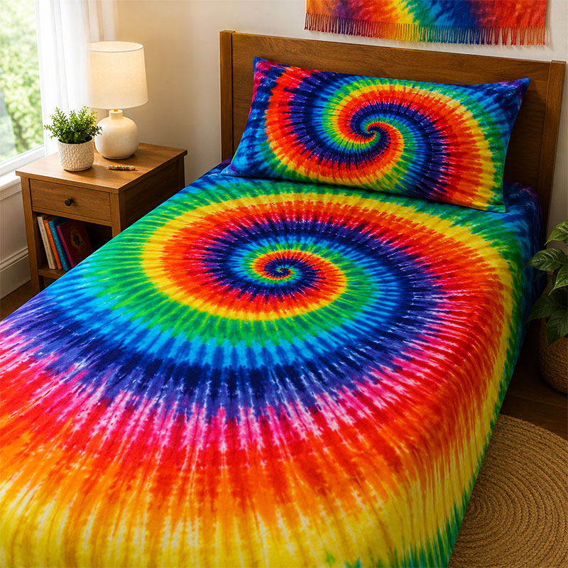 Hand dyed tie dye bedding sets