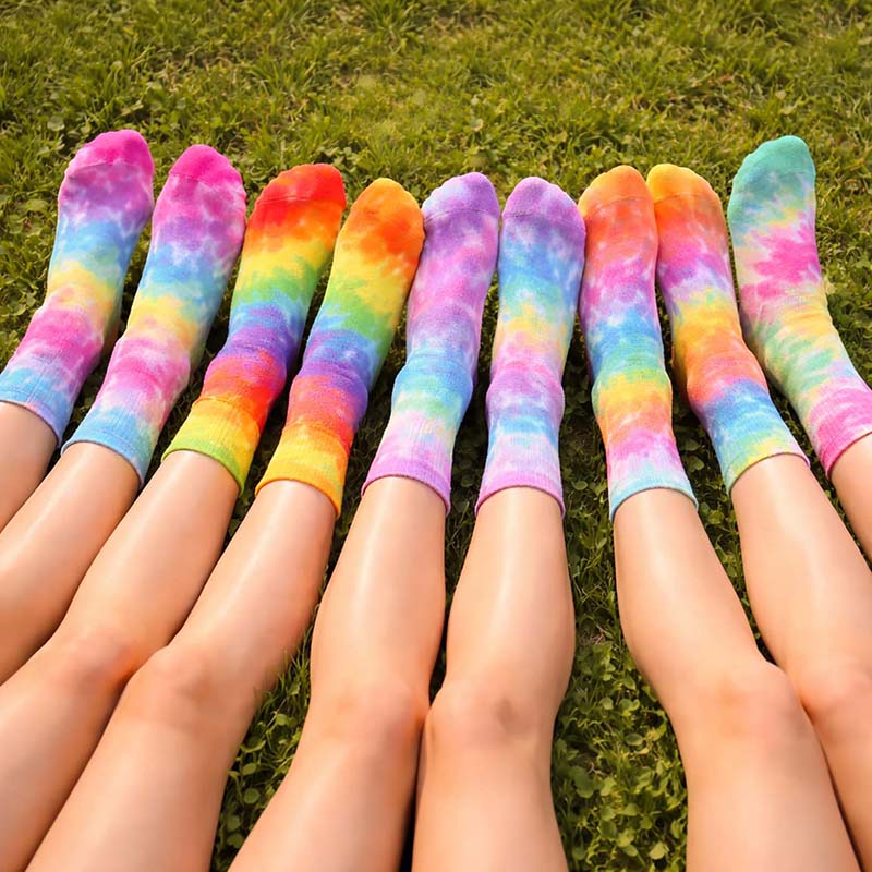 colorful tie dye socks