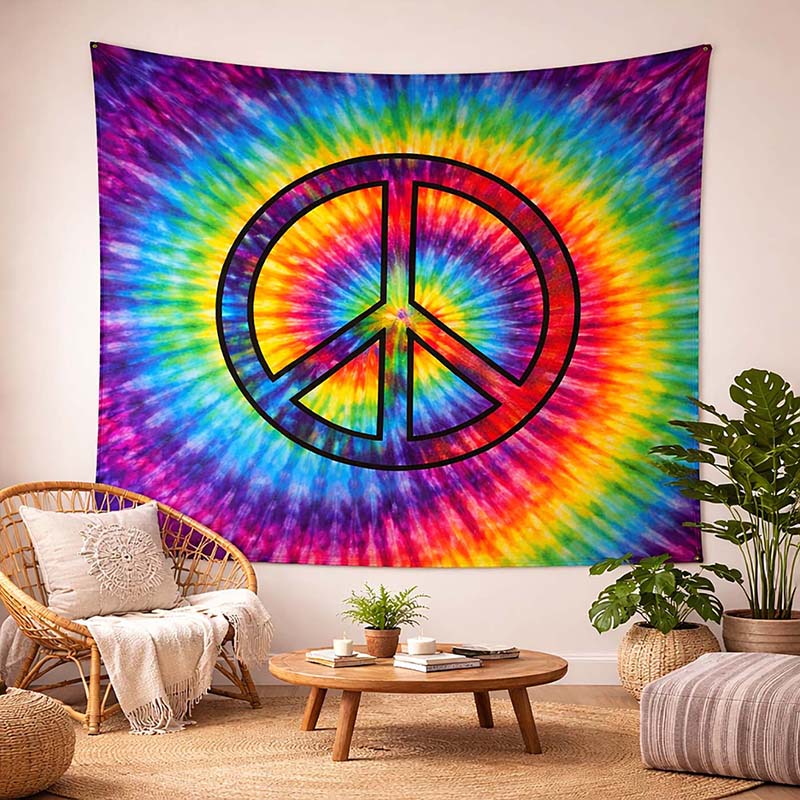 colorful tie dye tapestry